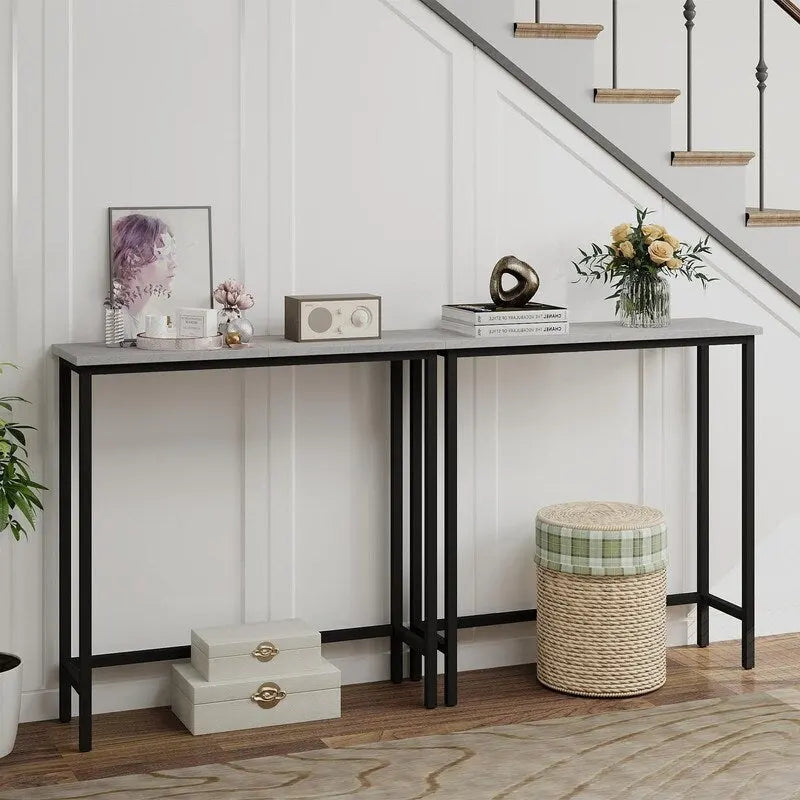 Console étroite – Table d'entrée mince pour couloir, chambre, salon ou vestibule