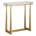 Table d'appoint Crystal Top End avec pieds en métal, 24H x 24L x 8,5P
