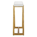 Table d'appoint Crystal Top End avec pieds en métal, 24H x 24L x 8,5P