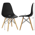 Lot de 2 chaises de salle à manger modernes avec pieds en bois