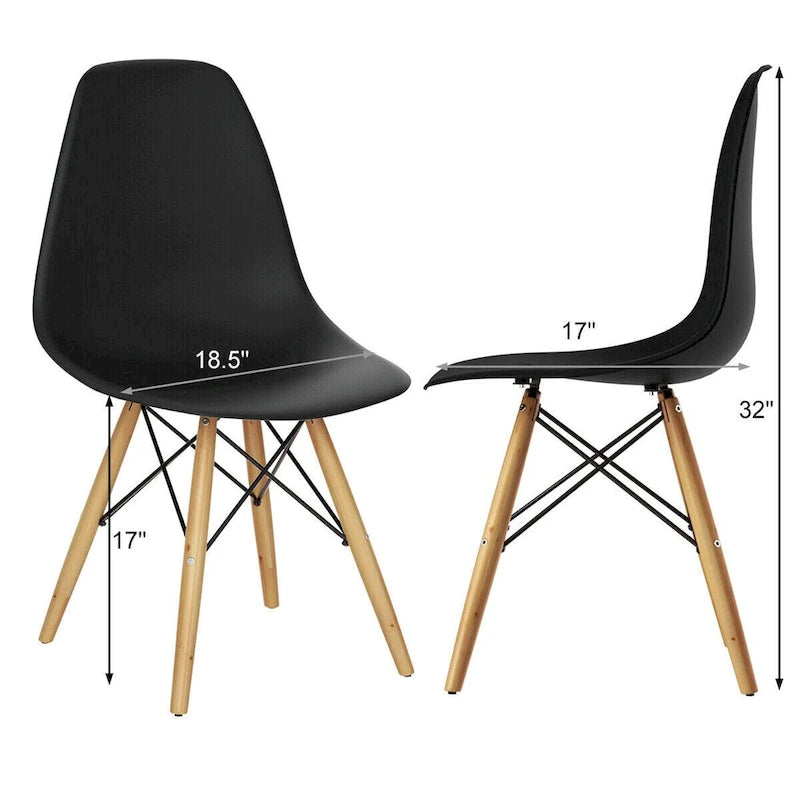 Lot de 2 chaises de salle à manger modernes avec pieds en bois
