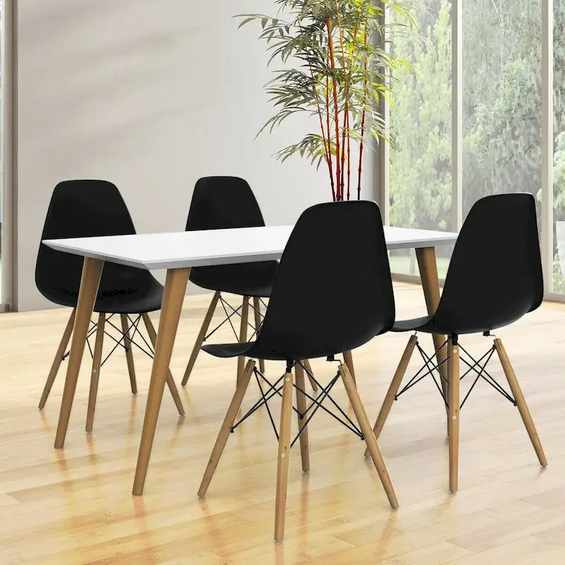 Lot de 2 chaises de salle à manger modernes avec pieds en bois