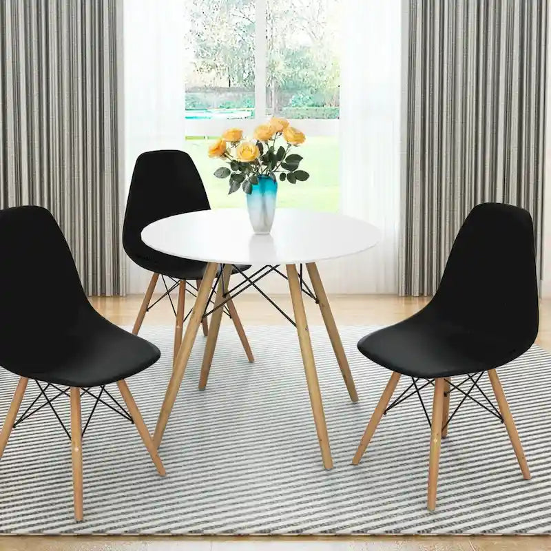 Lot de 2 chaises de salle à manger modernes avec pieds en bois
