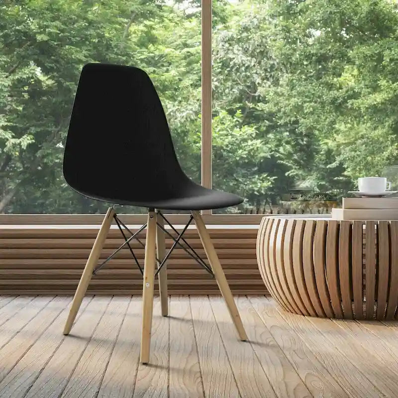 Lot de 2 chaises de salle à manger modernes avec pieds en bois