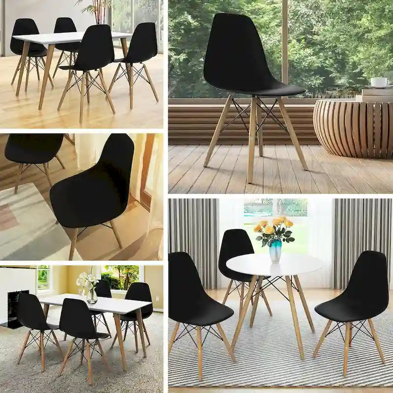 Lot de 2 chaises de salle à manger modernes avec pieds en bois