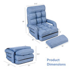 Fauteuil de sol pliant avec accoudoirs