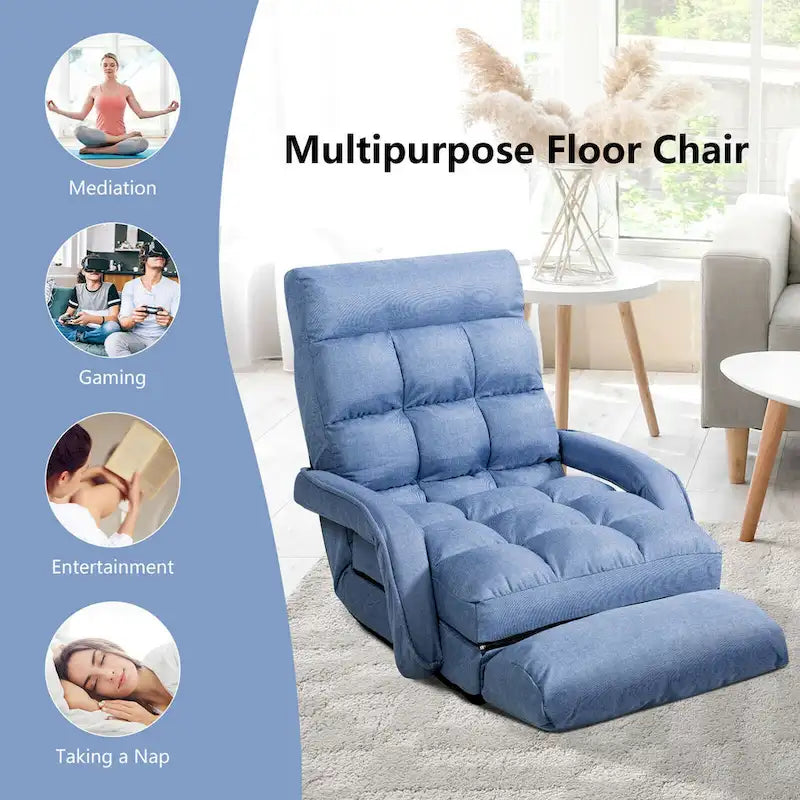 Fauteuil de sol pliant avec accoudoirs