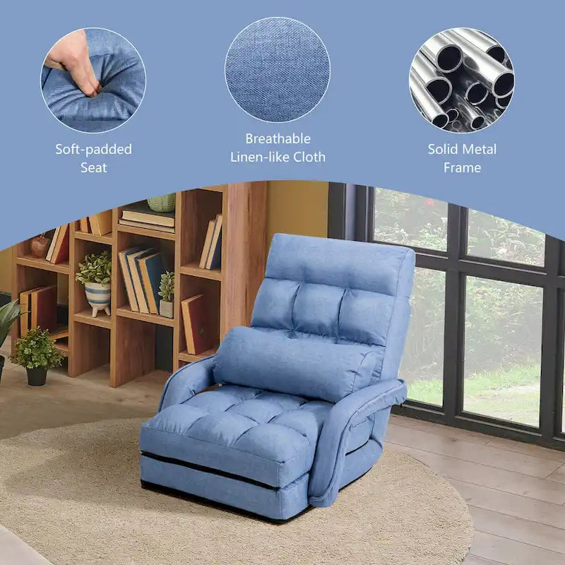 Fauteuil de sol pliant avec accoudoirs