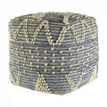 Pouf Ottoman géométrique bleu