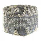 Pouf Ottoman géométrique bleu