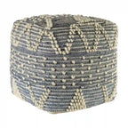 Pouf Ottoman géométrique bleu