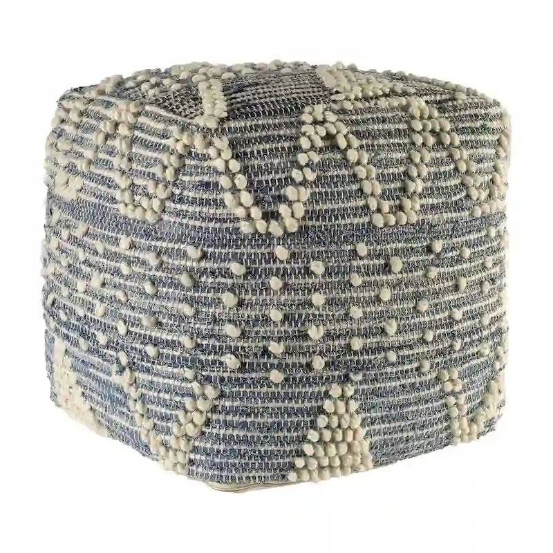 Pouf Ottoman géométrique bleu