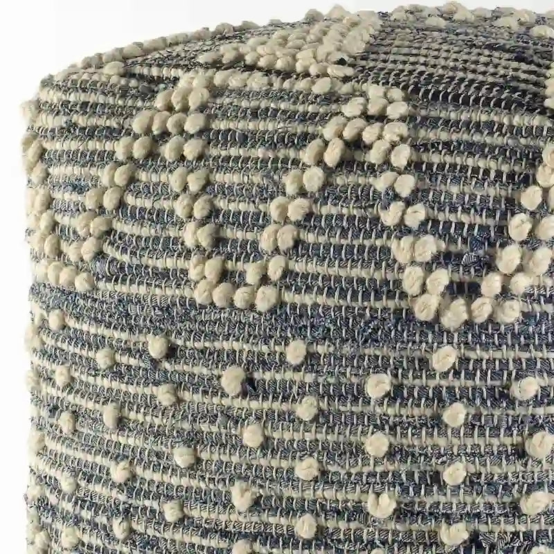 Pouf Ottoman géométrique bleu
