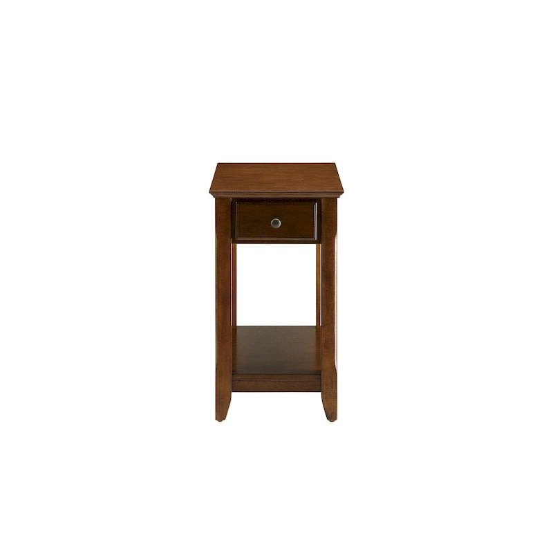 Table d'appoint en bois de 23 pouces avec tiroir et étagère – 13L x 22l x 23H