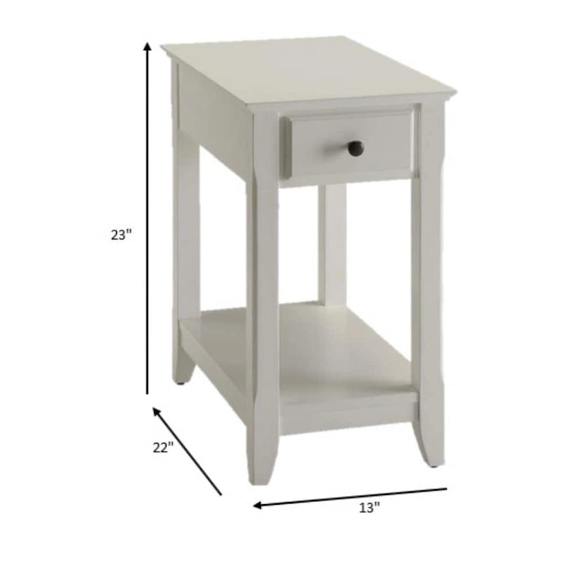 Table d'appoint en bois de 23 pouces avec tiroir et étagère – 13L x 22l x 23H