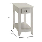 Table d'appoint en bois de 23 pouces avec tiroir et étagère – 13L x 22l x 23H