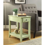 Table d'appoint en bois de 23 pouces avec tiroir et étagère – 13L x 22l x 23H