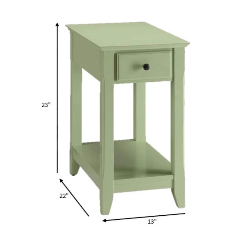 Table d'appoint en bois de 23 pouces avec tiroir et étagère – 13L x 22l x 23H