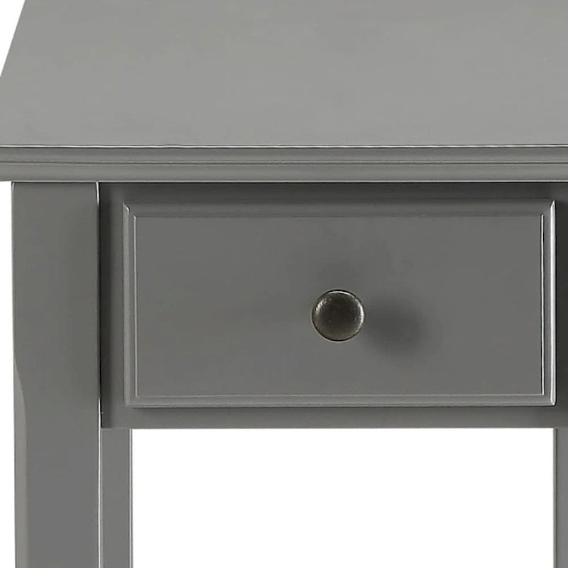 Table d'appoint en bois de 23 pouces avec tiroir et étagère – 13L x 22l x 23H
