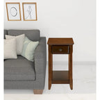 Table d'appoint en bois de 23 pouces avec tiroir et étagère – 13L x 22l x 23H