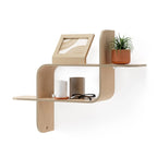 Étagère murale géométrique en bois courbé