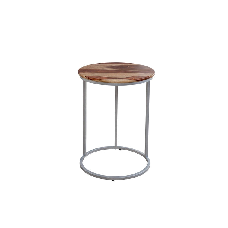 Table d'appoint en bois massif et métal
