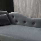 Banc de méridienne en velours gris avec rangement