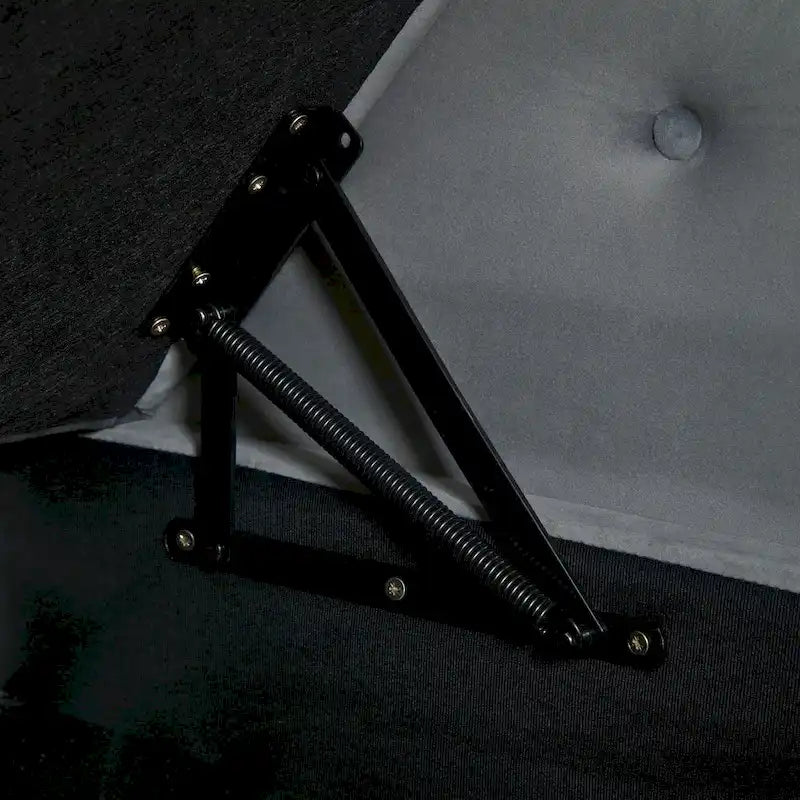 Banc de méridienne en velours gris avec rangement