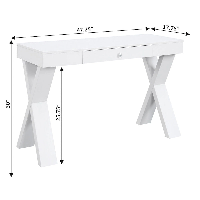 Bureau 1 tiroir avec pieds croisés