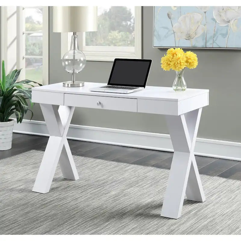 Bureau 1 tiroir avec pieds croisés