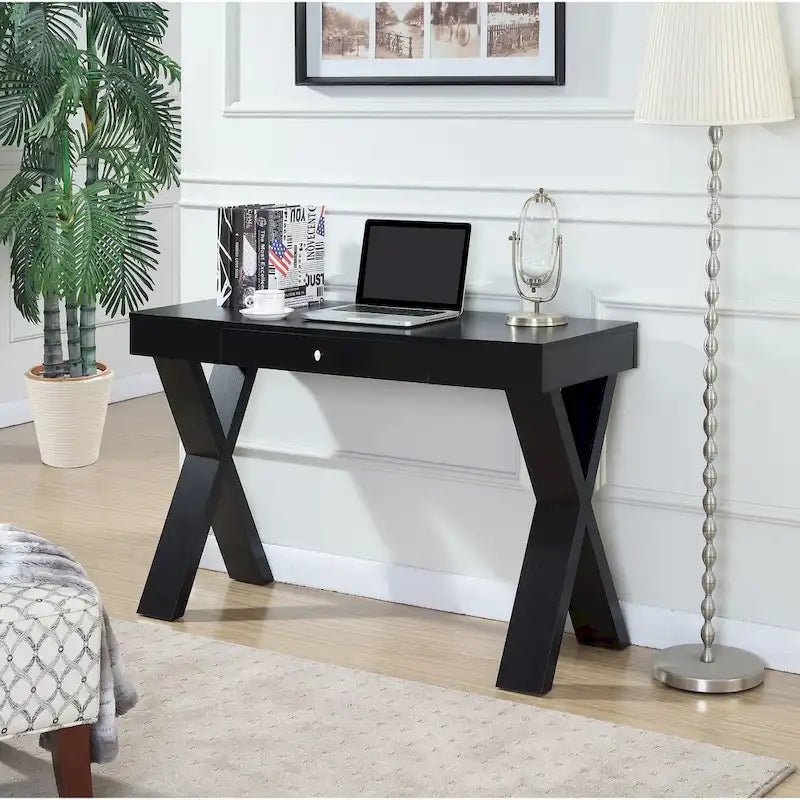 Bureau 1 tiroir avec pieds croisés
