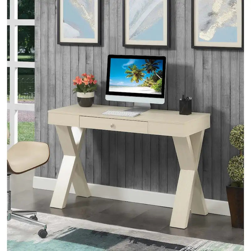 Bureau 1 tiroir avec pieds croisés