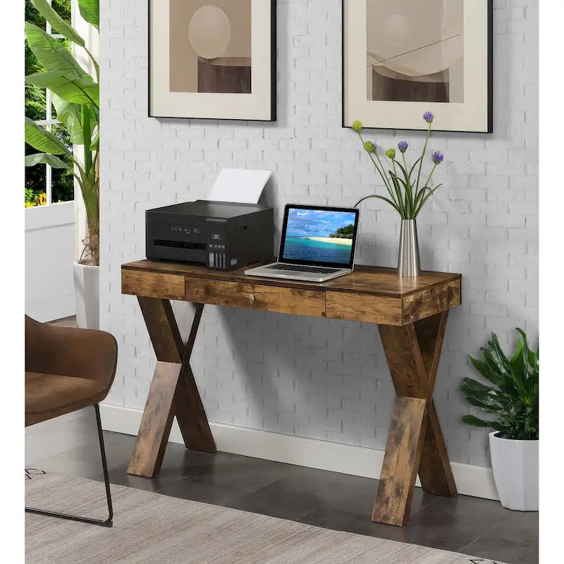 Bureau 1 tiroir avec pieds croisés