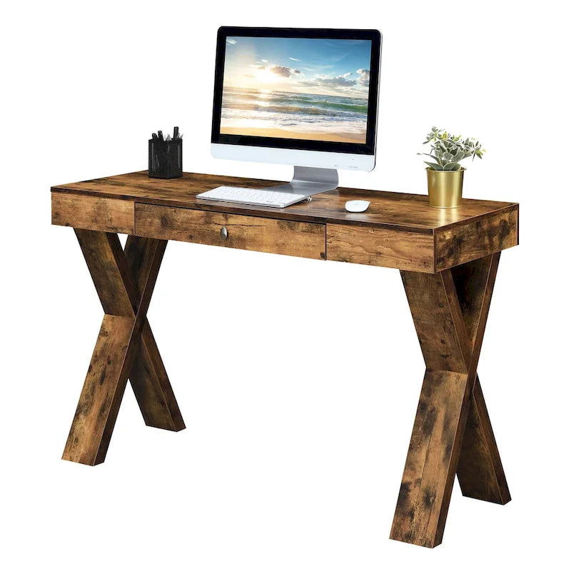 Bureau 1 tiroir avec pieds croisés