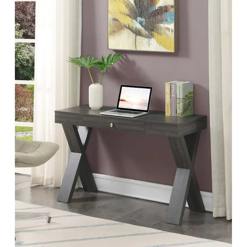 Bureau 1 tiroir avec pieds croisés