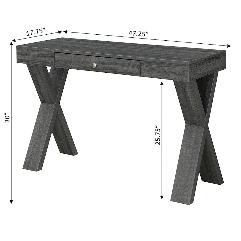 Bureau 1 tiroir avec pieds croisés