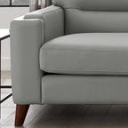Fauteuil en cuir pleine fleur Hydeline Elm avec plumes, mousse à mémoire de forme et ressorts