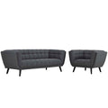 Ensemble canapé et fauteuil rembourrés en tissu 2 pièces