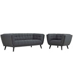 Ensemble canapé et fauteuil rembourrés en tissu 2 pièces
