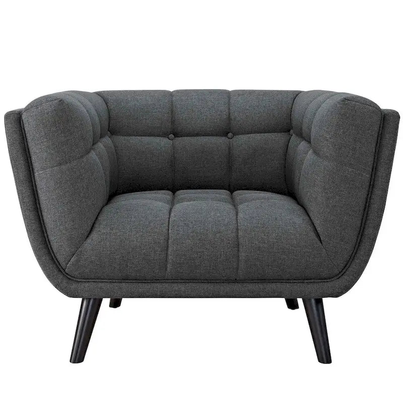 Ensemble canapé et fauteuil rembourrés en tissu 2 pièces