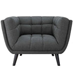 Ensemble canapé et fauteuil rembourrés en tissu 2 pièces