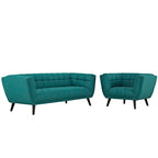 Ensemble canapé et fauteuil rembourrés en tissu 2 pièces