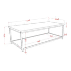 Table basse contemporaine en bois de 47 pouces avec étagère inférieure