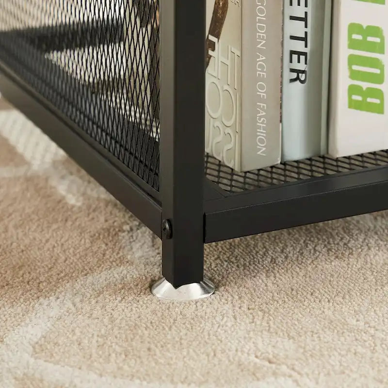 Table basse à 3 niveaux avec structure en métal et étagères en MDF