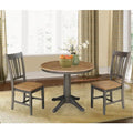 Ensemble table à manger extensible ronde 36" en bois massif avec 2 chaises