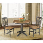 Ensemble table à manger extensible ronde 36" en bois massif avec 2 chaises