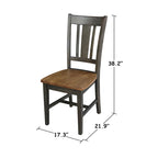 Ensemble table à manger extensible ronde 36" en bois massif avec 2 chaises