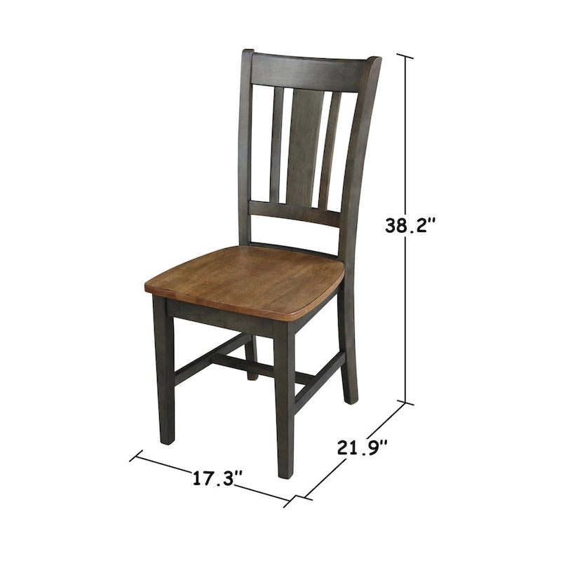 Ensemble table à manger extensible ronde 36" en bois massif avec 2 chaises