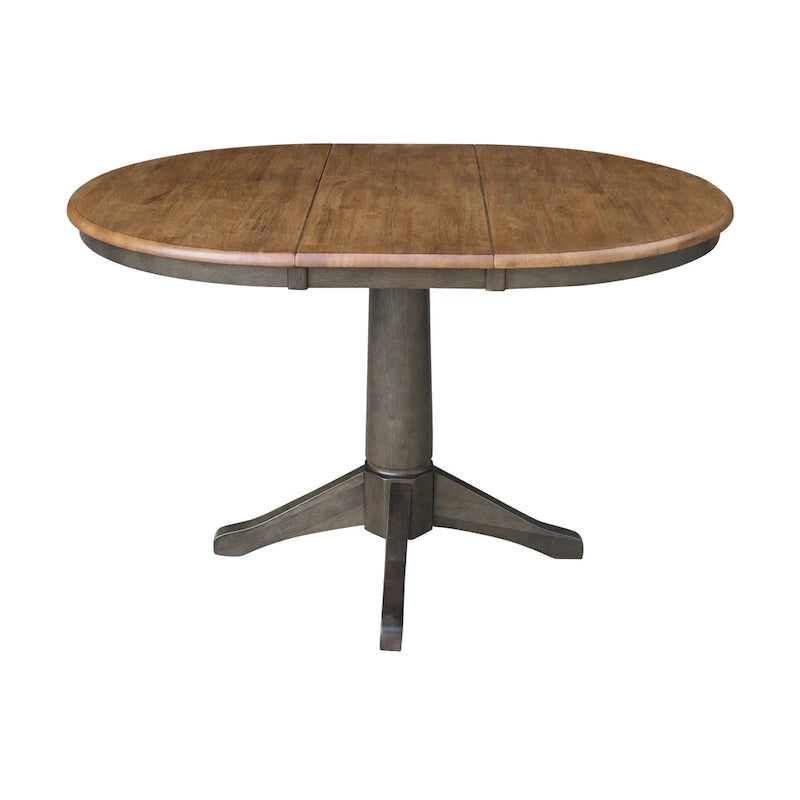 Ensemble table à manger extensible ronde 36" en bois massif avec 2 chaises