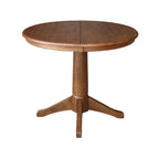 Ensemble table à manger extensible ronde 36" en bois massif avec 2 chaises